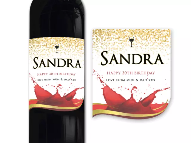 Personalised Red wine bottle label, Perfect Birthday/Wedding/Graduation Gift