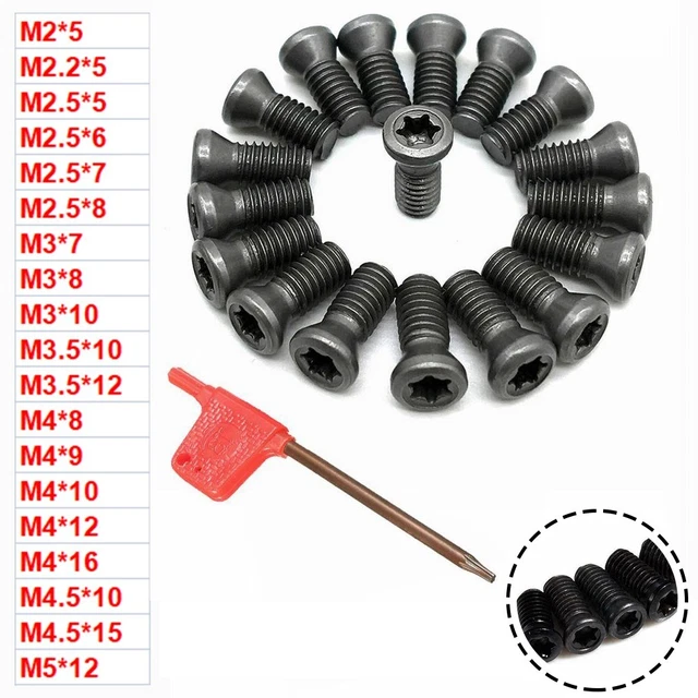 Lot De 10 Vis M6x17-1 En Acier Carbone Pour Support Outil CNC Carbure - Uxcell