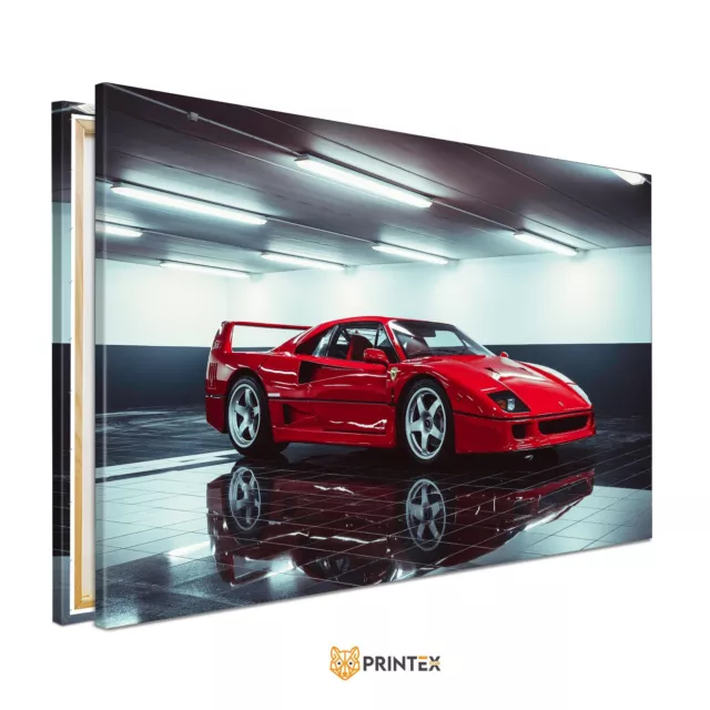 Ferrari F40 Sportwagen Leinwand Bilder , Wandbild Kunstdruck PRINTEXSTAR