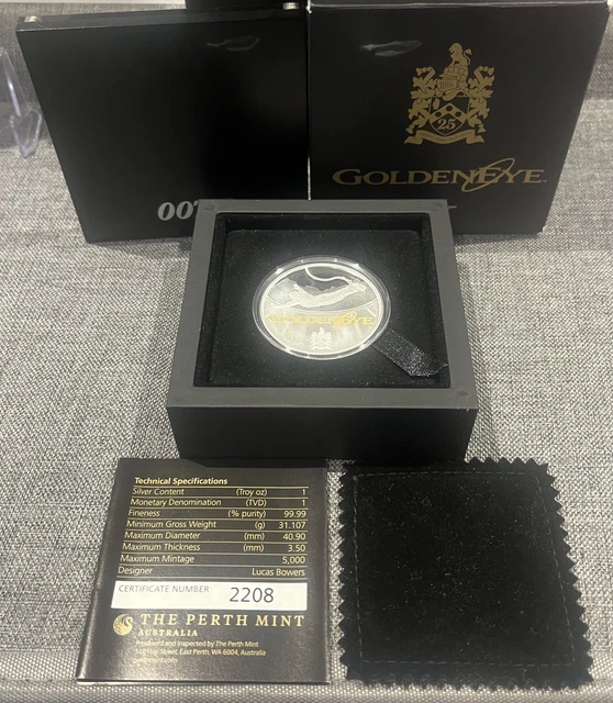 2020 TUVALU 007 Bond James Bond Goldeneye 1oz .999 Fine