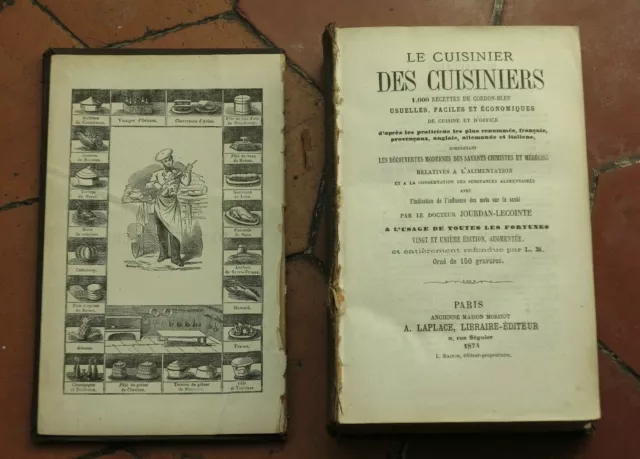 LE CUISINIER DES CUISINIERS 1000 RECETTES   Dr Jourdan-Lecoin - 1874