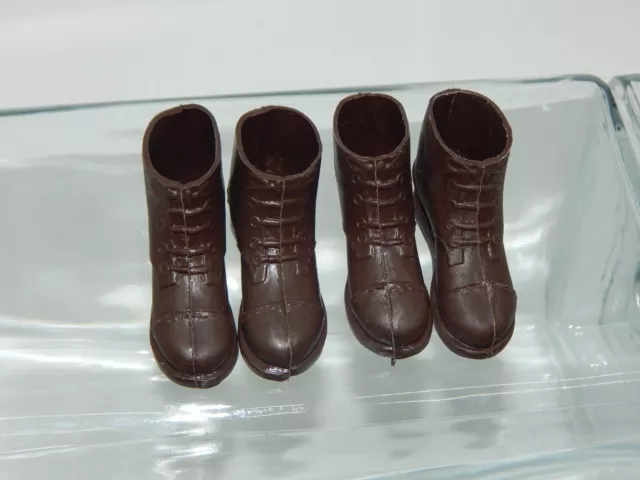 Gi Joe   Adventure Team   Late Issue Short Brown Boots   Nr.mint Lot 2Pr.