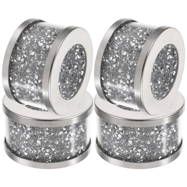 4 piezas anillo decorativo de servilleta hebilla de cristal férula de mesa para servilleta