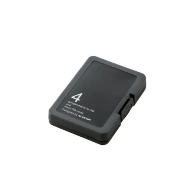 Estuche para tarjeta de memoria ELECOM plástico SD microSD mecánico negro CMC-SDCPPBK F/S