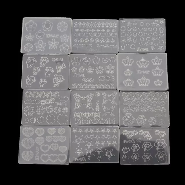Flower Leaf Decorative Mold Nail Art Making Tool Silicone Carving Template Mould