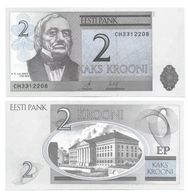 Estonia 2 Krooni 2006/2007 P85 Unc Bank Note