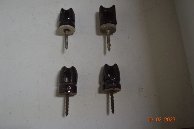 Vintage Lot of 4 Ceramic Porcelain Glazed Electric Power Line Insulators