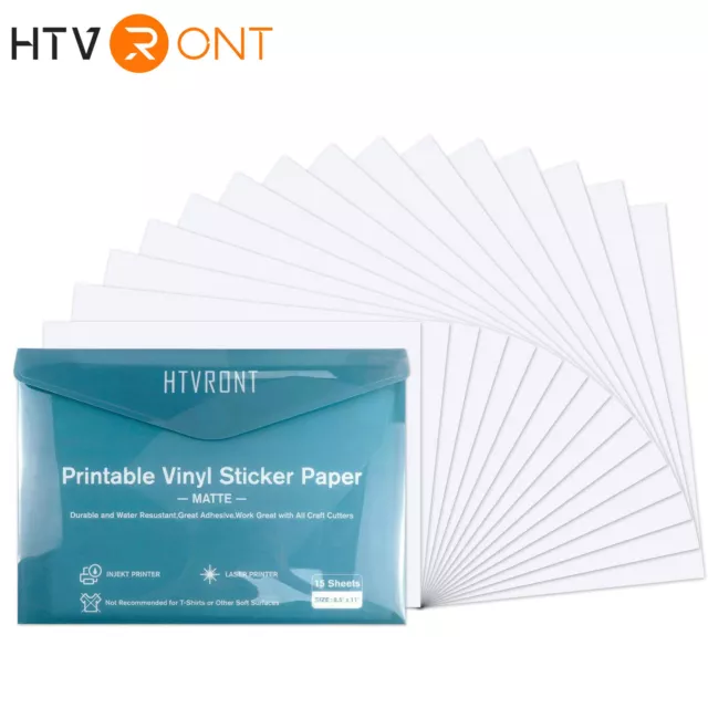  HTVRONT Printable Vinyl Sticker Paper - 8.5x11