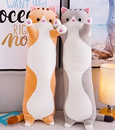Cute Long Cat Shape Doll Toys Soft Stuffed Plush Toy Comfy Sleeping Pillow Gifts