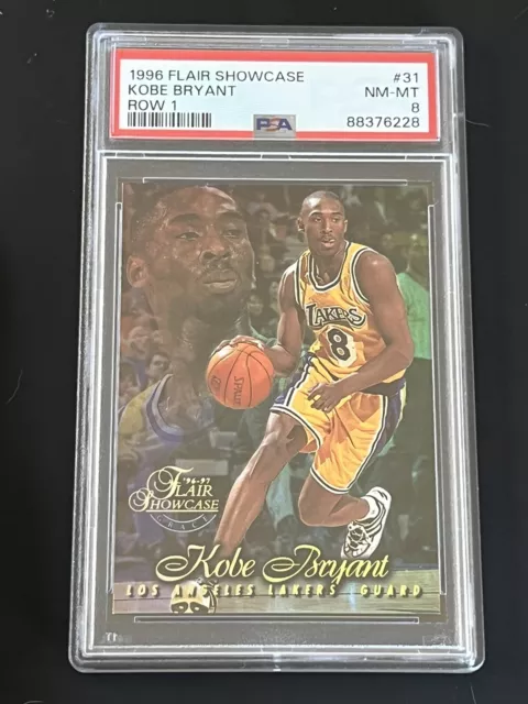 1996-97 Flair Showcase Row 1 #31 KOBE BRYANT Rookie Card PSA 8