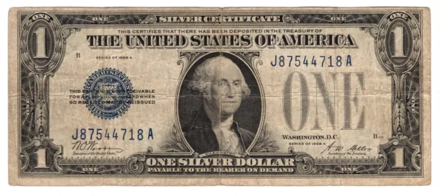 $1 1928-A Silver Certificate Fr#1601 Funnyback