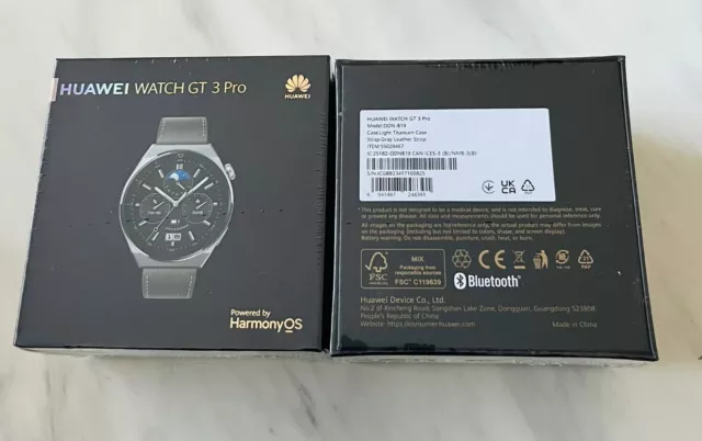 HUAWEI Smart Watch GT3 Pro 46mm Classic ODN-B19 Android Bluetooth New Sealed 2