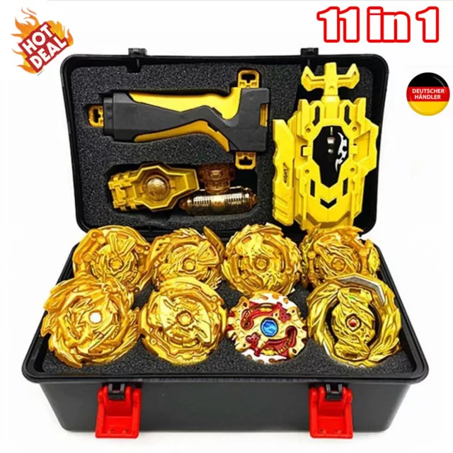 8X Gold Beyblade Starter Für Bayblade Burst Spielzeug Geschenk+Launcher mit Box