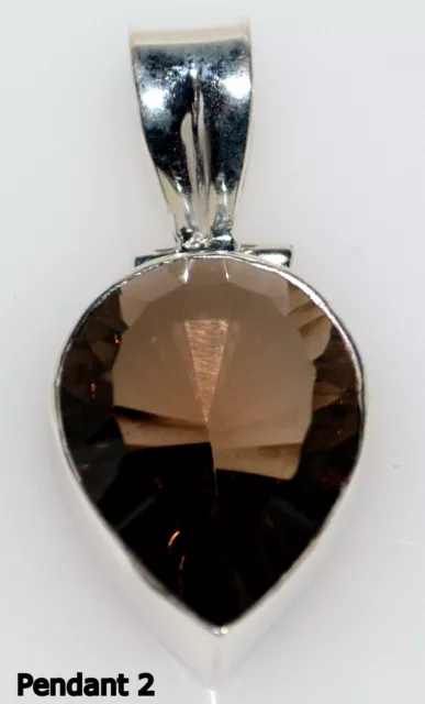 Stunning Smoky Quartz Topaz 925 Sterling Silver Unique Pendant Solitaire Gem NEW