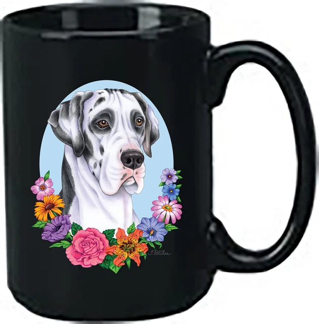 Uncropped Harlequin Great Dane Black Ace Mug (TP) 99060