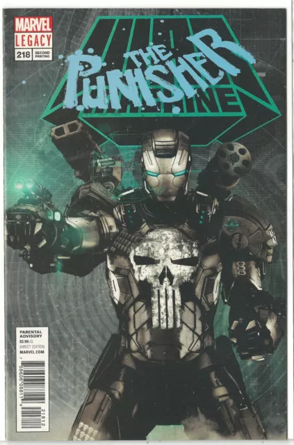 2018 - The Punisher # 218 2nd Print Variant War Machine - High Grade Copy