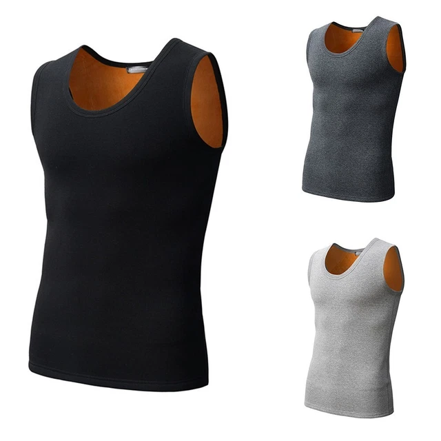 Moda Gilet da Uomo Spesso Intimo Gilet Caldo Double Face L ~