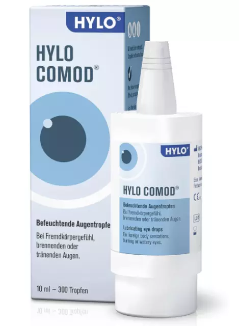 💧 HYLO COMOD Augentropfen, Trockene Augen, Hyaluronsäure, 1er-Pack