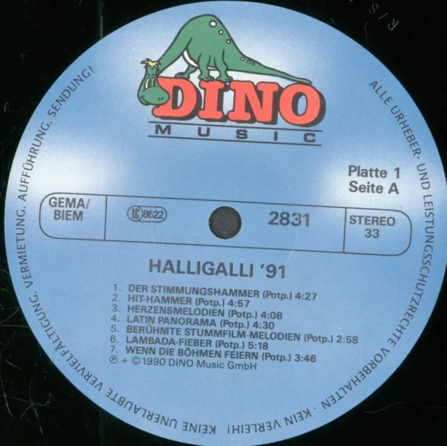 Fred Feiermann und Die Partylowen Halligalli '90 double LP vinyl Germany Dino 3