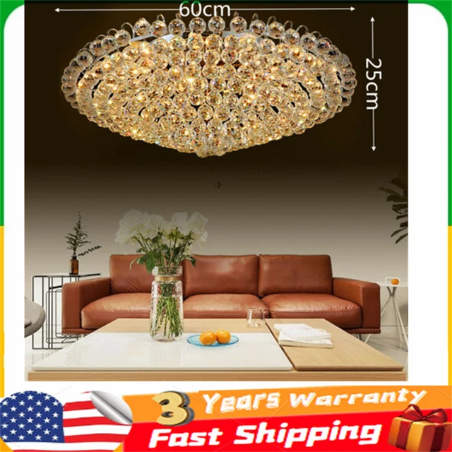 Pendant Lamp Fixture Modern LED Flush Mount Crystal Chandelier Ceiling Light