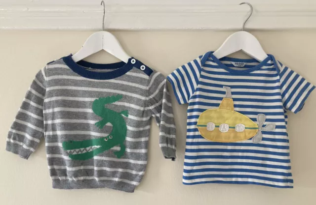 Boden 3-6 mois garçons pull et t-shirt lot crocodile et sous-marin 2