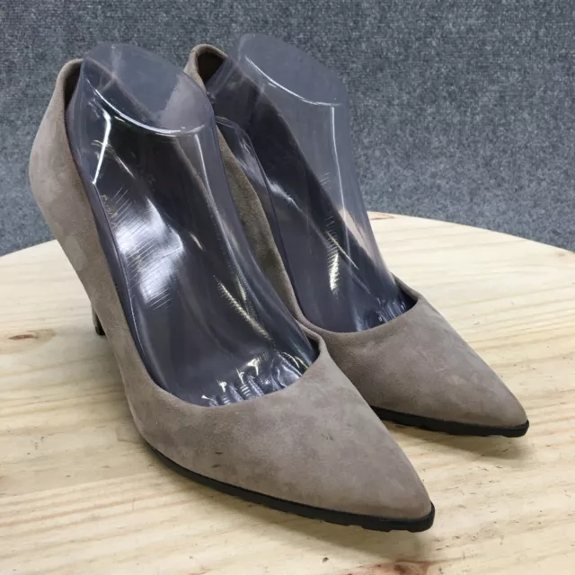 Enzo Angiolini Heels Womens 10M Taupe Slip On Pointed Toe Pump Suede Casual 3