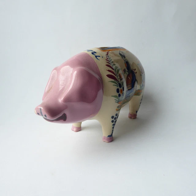 Broche Vintage En Cuivre Forme Cochon Finement Gravé - Occasion, Pièce Unique, Sans Marque