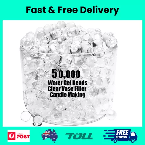 50000 Clear Water Gel Jelly Beads Vase Fillers for Floating Pearls, Floating