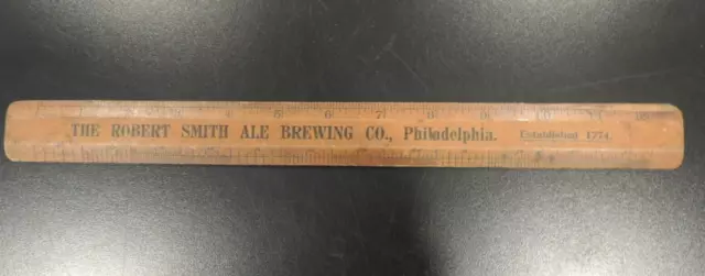 The Robert Smith Ale Brewing Co. Philadelphia Beer Wood Advertising Ruler PrePro