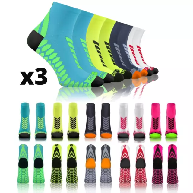 3er pack Sportsocken Laufsocken Damen Herren Sesto Quarter Kompressionsstrümpfe