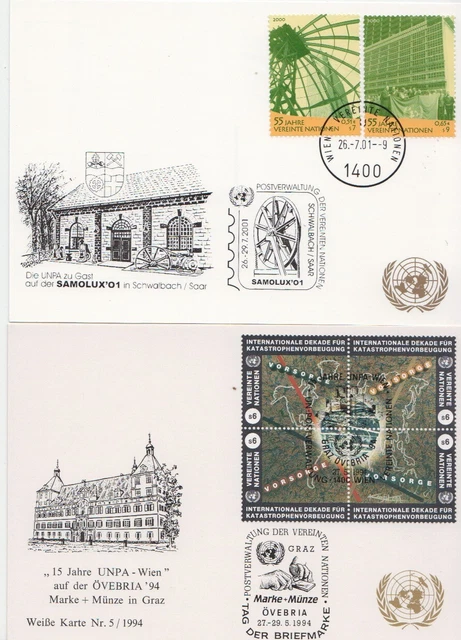 Lot von 24 tollen Extras UNO Wien : Konvolut aus Nachlass, Sammlung, Briefmarken
