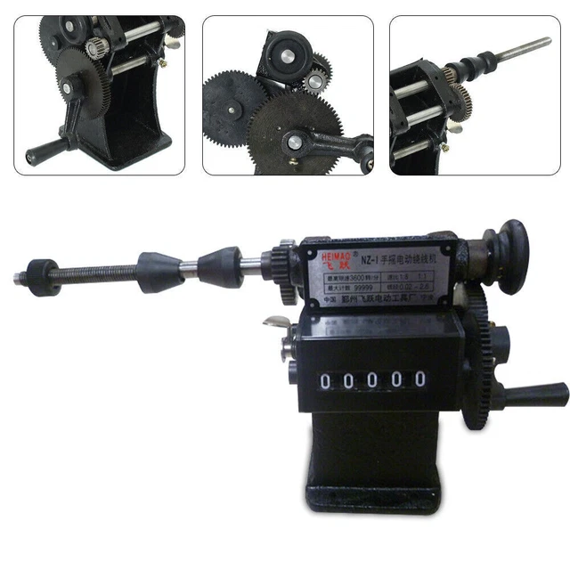 Manual Dual-purpose Coil Winder Winding Counting Machine 0-99999 Wire Cord Tool