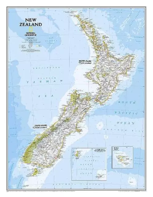New Zealand, Tubed by National Geographic Maps (English) Map Book