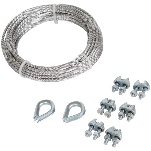 Corde en Acier Câble de Traction Set Attache Avec Fil Bloqueur 8 M