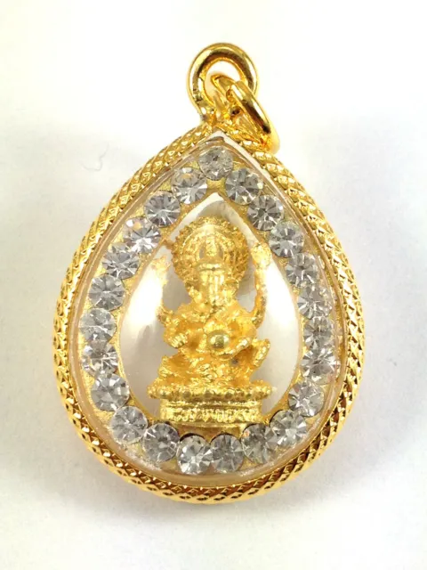 Ganesh Elephant Hindu God Thai Amulet Buddha Pendant jewelry 22K gold Diamond