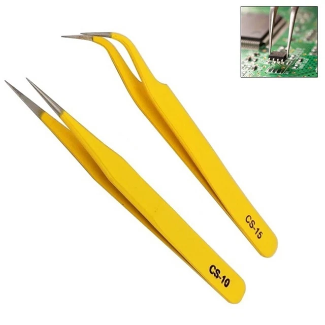 Pinzette Modellismo Set 10 Pinzette ESD Antistatiche In Acciaio - Foto 14