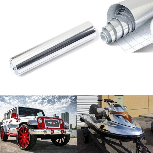 Adesivo auto specchio cromato argento resistente al calore pellicola avvolgente