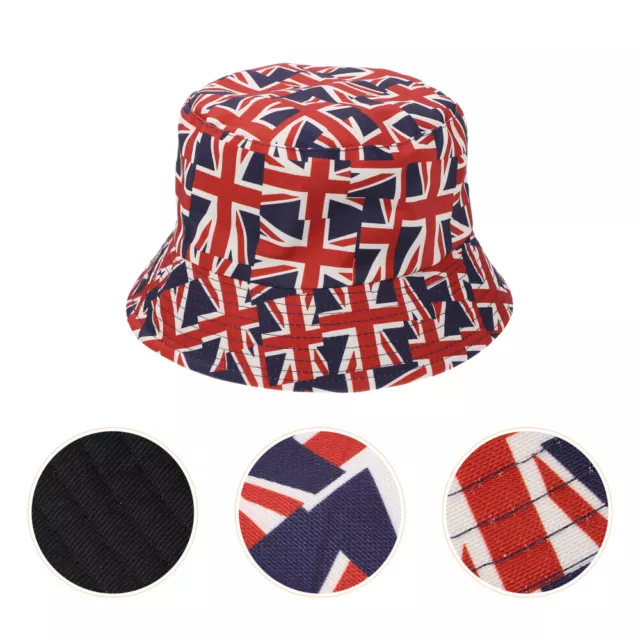 UNION JACK BUCKET Hat UK Flag Sun Cap Patriotic Costume Accessory £8.29 ...