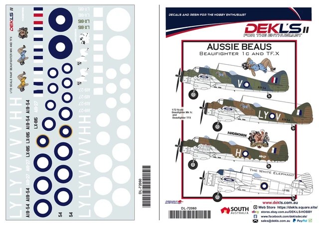 Hi Resolution Raaf Decals 1/72 DECALS-RAAF Beaufighter 1c and TF.X - DEK L's II $15.00 - PicClick AU