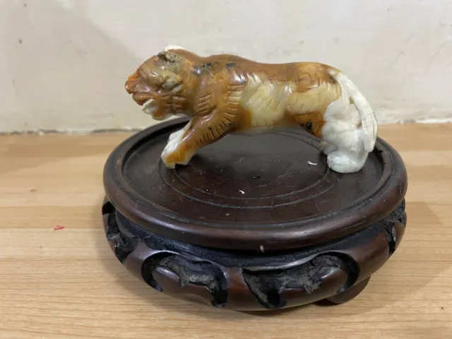 Lovely Old CHINESE RUSSET JADE OR HARDSTONE OR STONE  CARVING OF A BEAST.