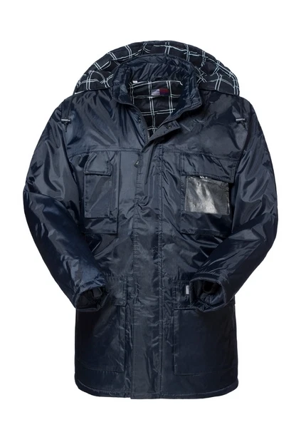 Giaccone Uomo Blu Imbottito a Parka Impermeabile con Cappuccio H210 Copri Giacca