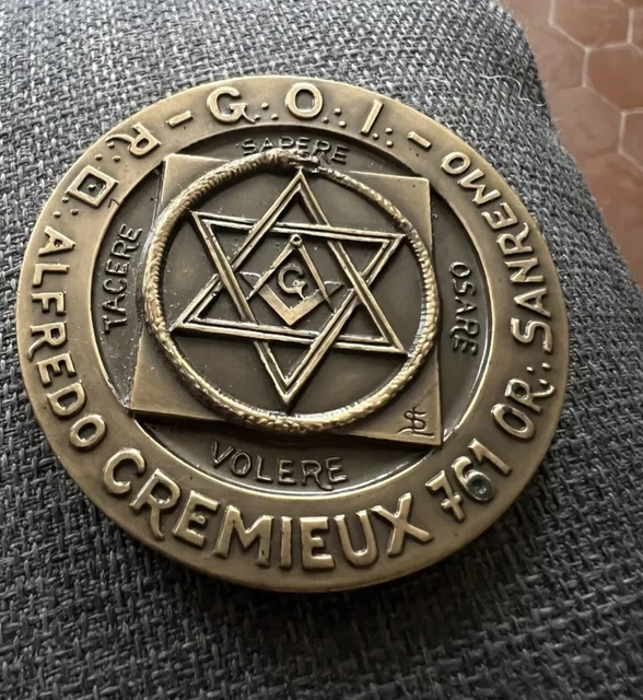 médaille en bronze Franc Maçonnerie Grand Orient de France par Blin