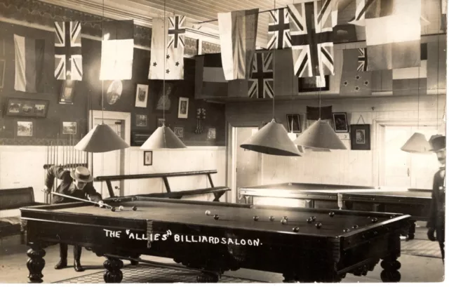 The Allies Billiard Saloon New Zealand Postcard Real Photo.