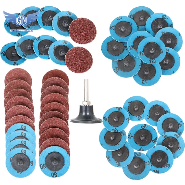 51× 2 inch Roll Lock Die Grinder Quick Change Sanding Disc 36 60 80 120 240 Grit