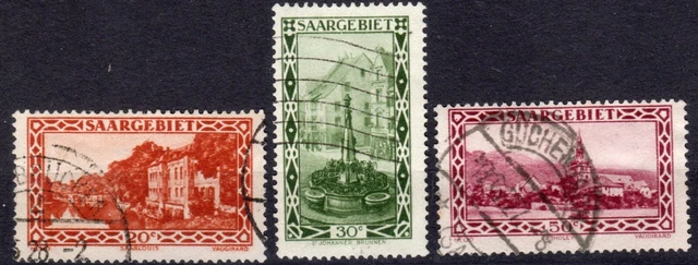 Saargebiet 110+112+114 PF/Druckzufall gestempelt Pracht