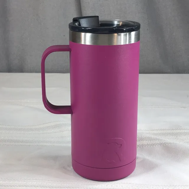 RTIC 16 Oz Stainless Steel Travel Coffee Cup Vacuum Insulated Tumblers Mug Berry 2