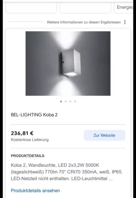 KOBA Bel Lighting Wandleuchte