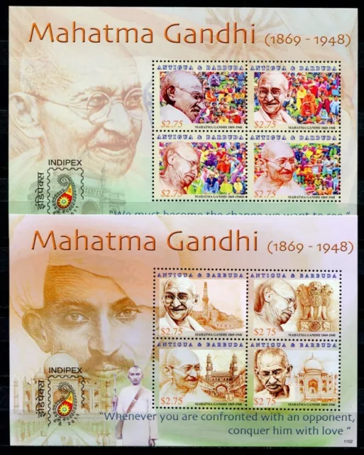 Antigua 2011 Mahatma Gandhi INDIPEX Indien India 4867-4874 Postfrisch MNH