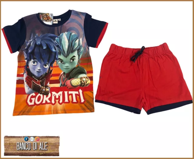 Completo da bambino bimbo estivo manica corta puro cotone GORMITI Ikor Eron