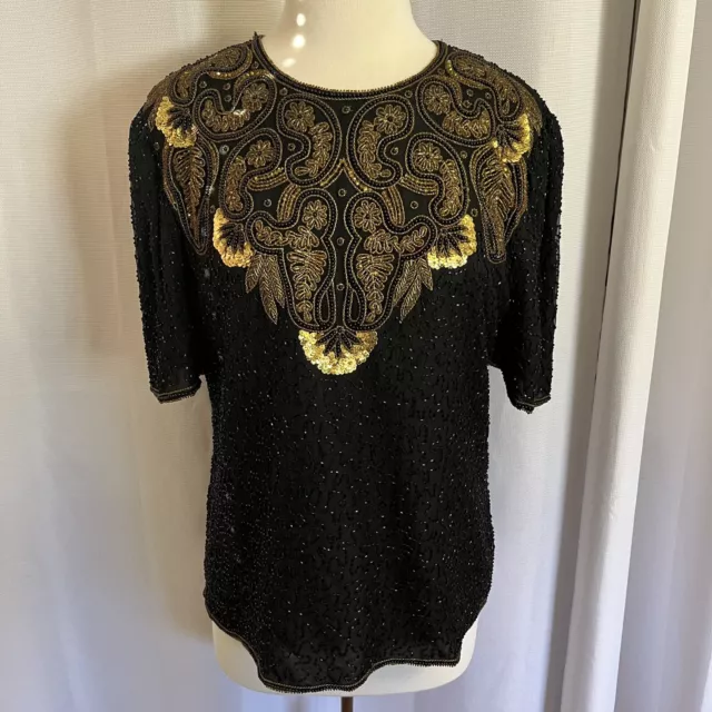 State of Claude Montana Vintage 1990's Black Bodysuit Top - XS – I MISS YOU  VINTAGE